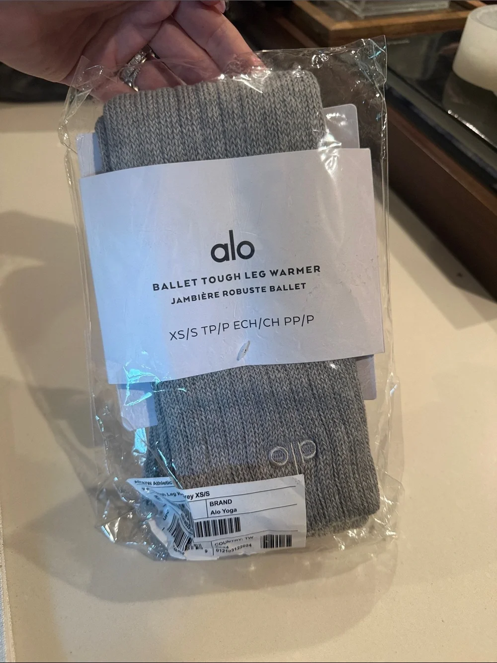 ALO Yoga Gray Ribbed Ballet Leg Warmers